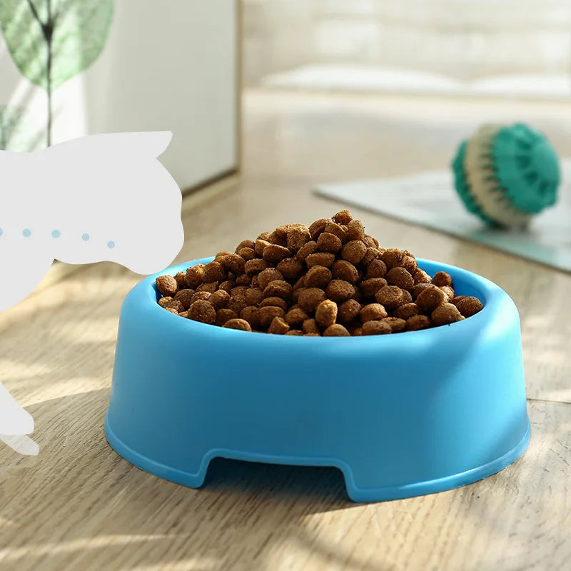 1 Piece Of High Quality Solid Color Pet Three Color Lightweight Plastic Single Bowl Small Dog and Cat Pet Bowl Pet Feeding Suppl
