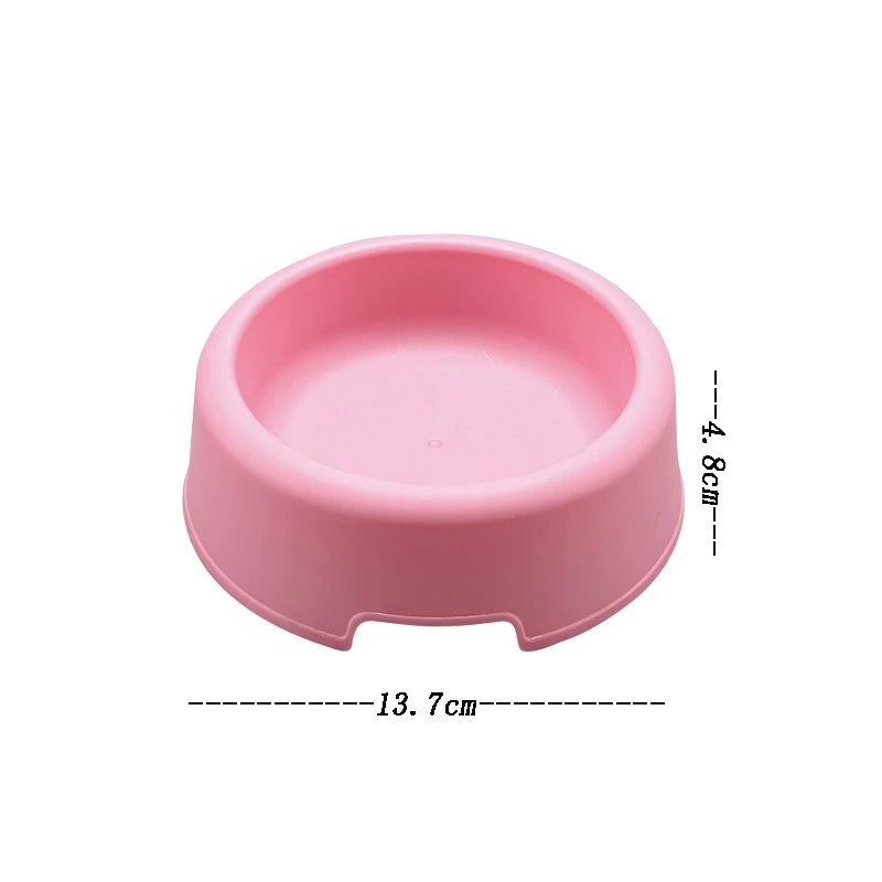 1 Piece Of High Quality Solid Color Pet Three Color Lightweight Plastic Single Bowl Small Dog and Cat Pet Bowl Pet Feeding Suppl