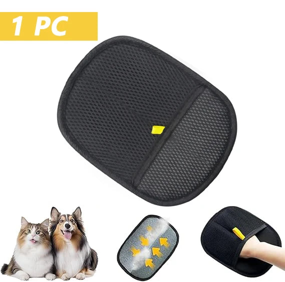 Pet Hair Removal Gloves — Double-Sided Reusable Grooming Tool