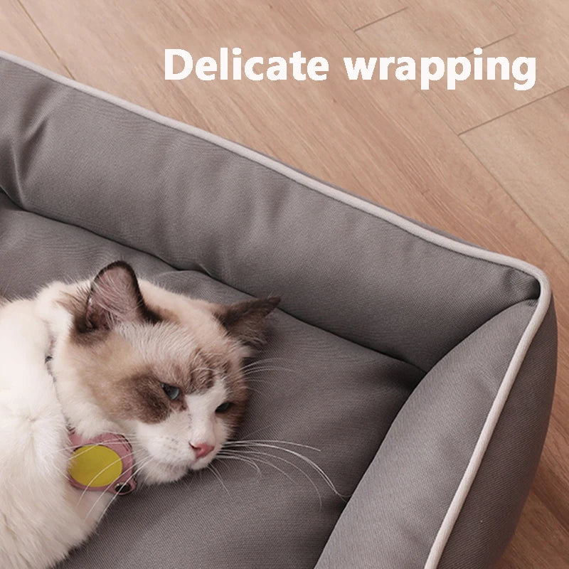 Four Season Square Pet Bed – Waterproof Sofa Mattress for Dogs & Cats