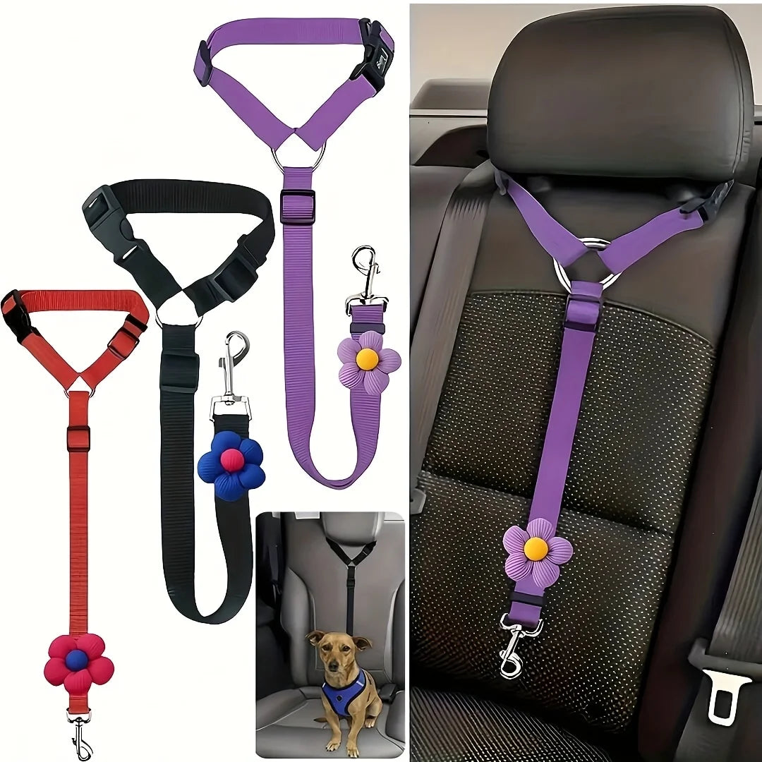 Dog car seat belt safety tether in red | UrbanCoat