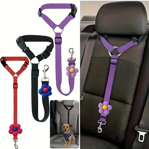 Dog car seat belt safety tether in red | UrbanCoat