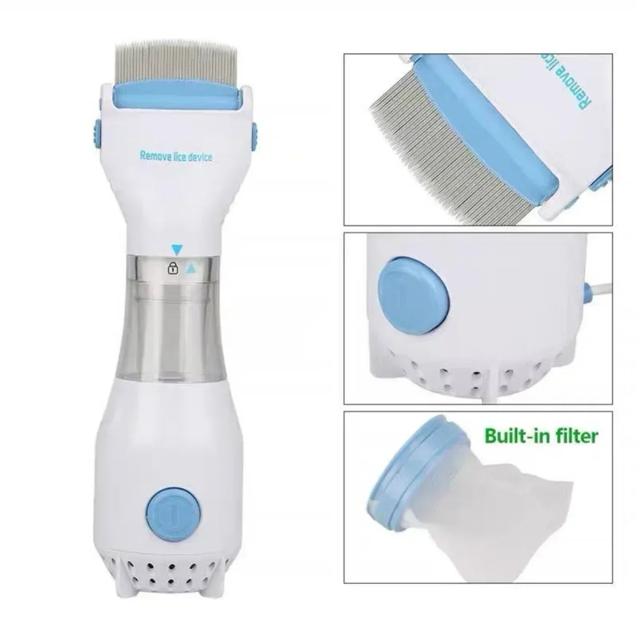 lectric flea catcher comb close-up on pet coat