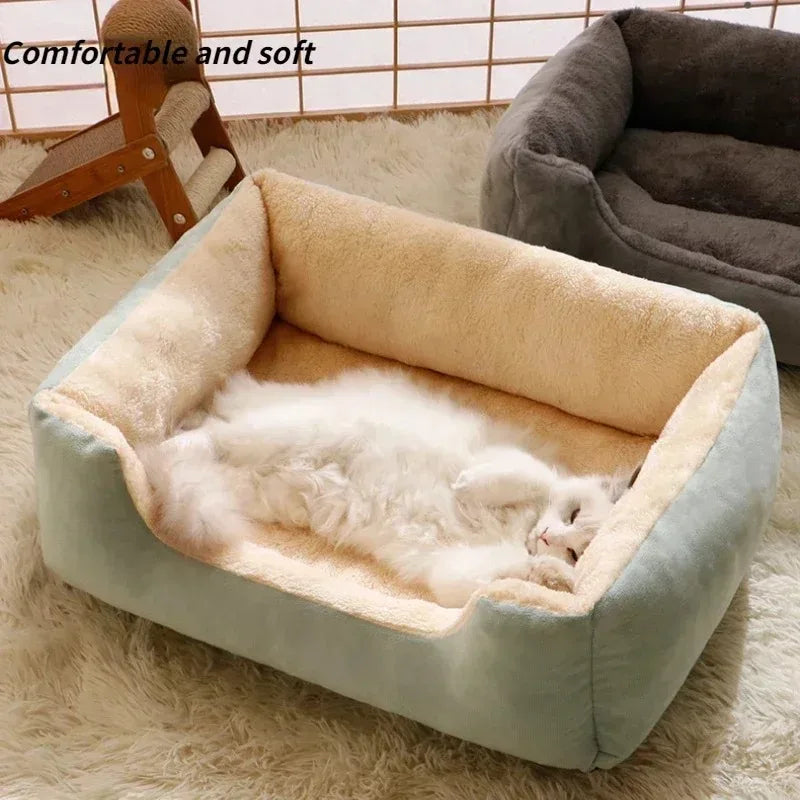 Soft Cushion Pet Basket House – All-Season Kitten & Puppy Bed
