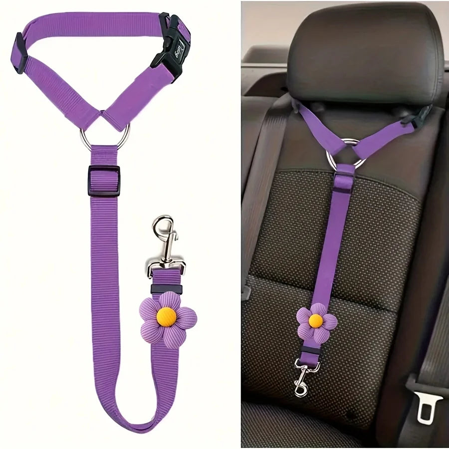 Dog car seat belt safety tether in red | UrbanCoat