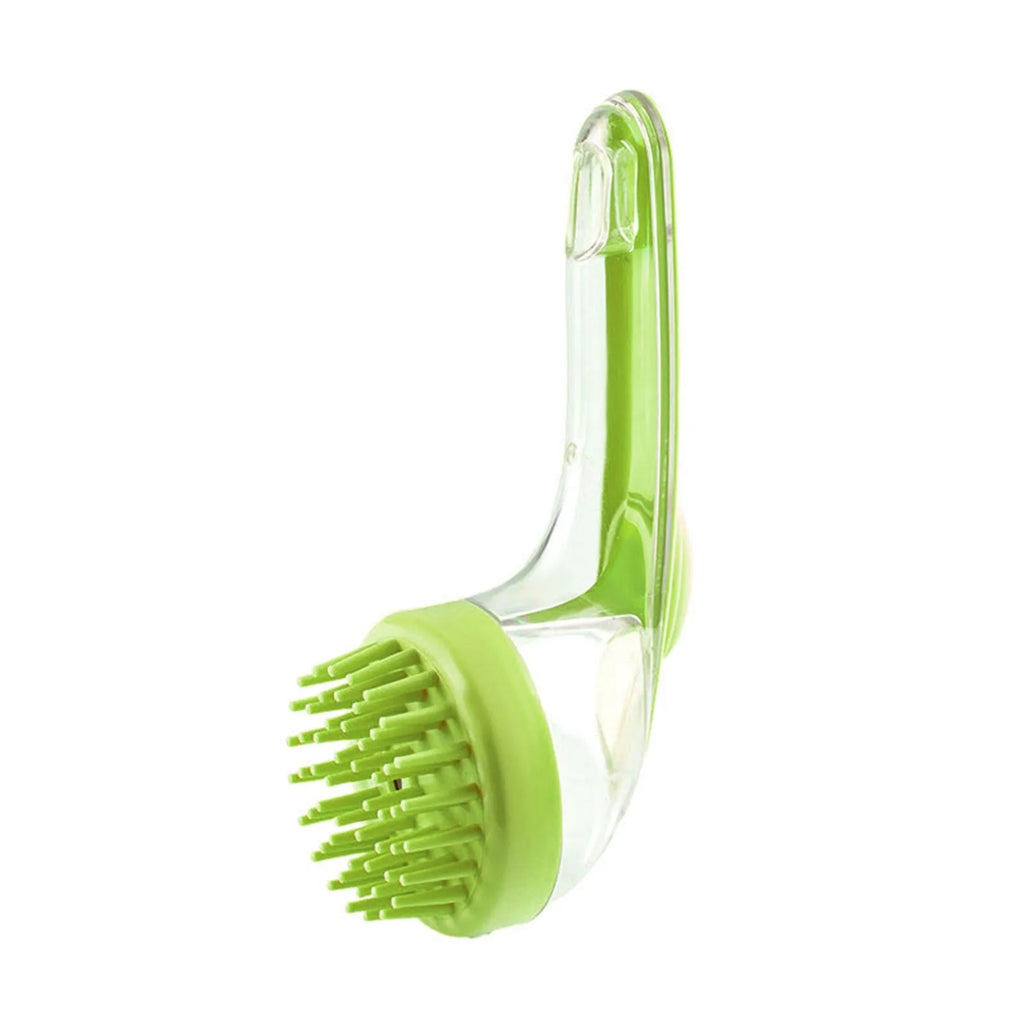 Pet Bath Brush with Shampoo Dispenser – Silicone Grooming Massage Brush