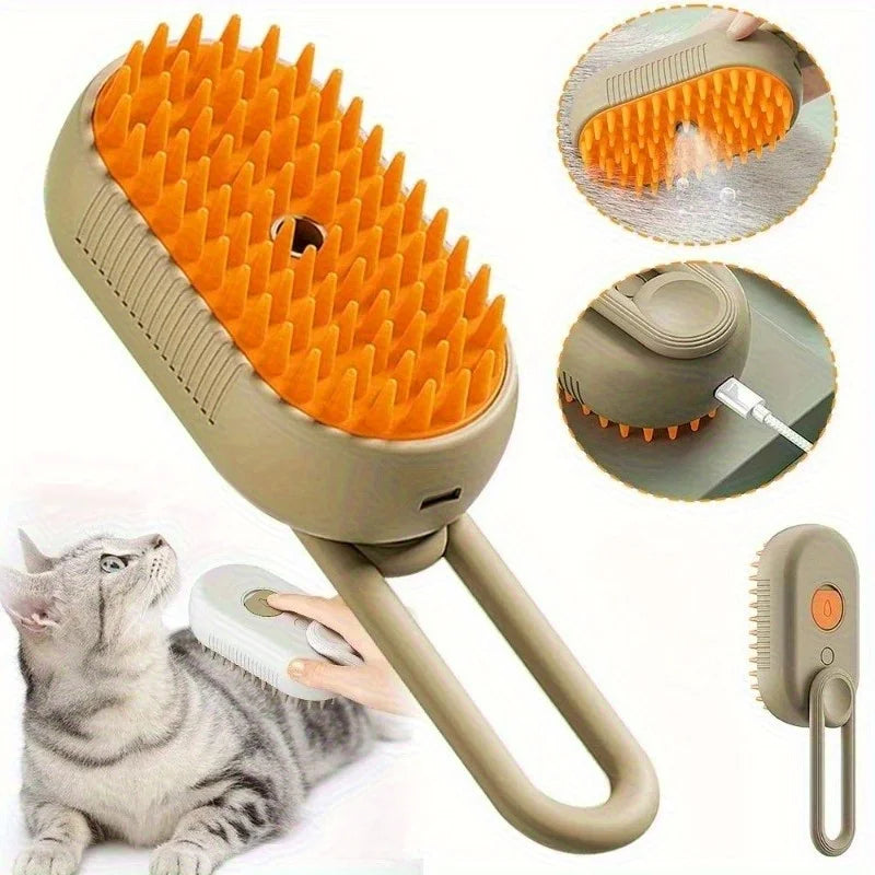 3-in-1 Steam Pet Grooming Brush