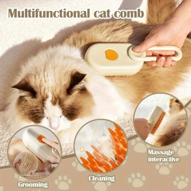 3-in-1 Steam Pet Grooming Brush