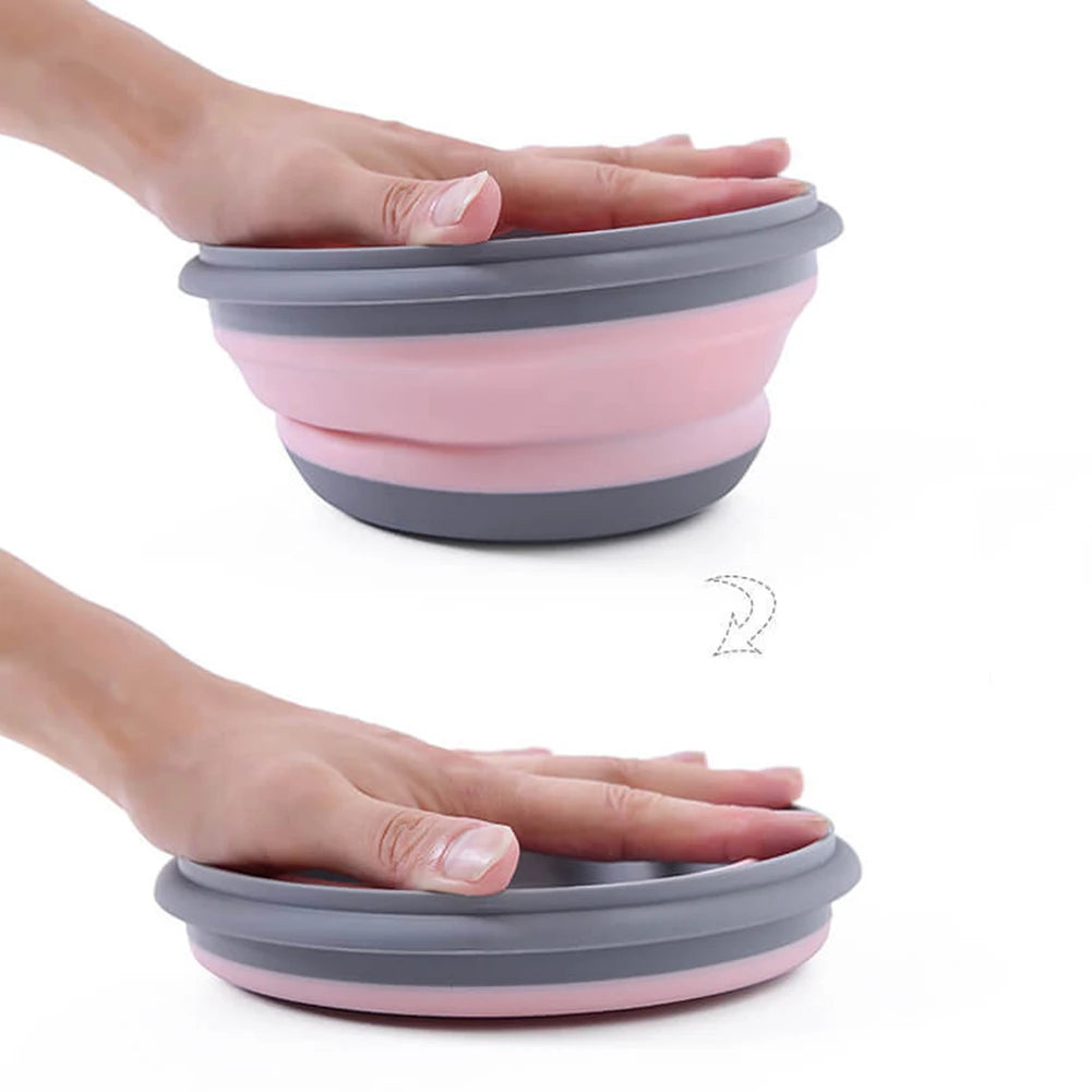 Foldable Silicone Pet Bowl Set – 3-Piece Food Container with Lids