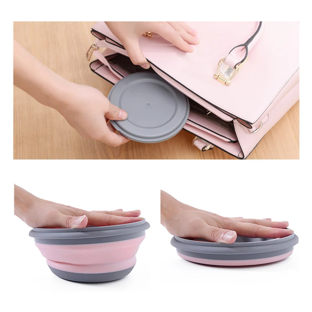 Foldable Silicone Pet Bowl Set – 3-Piece Food Container with Lids