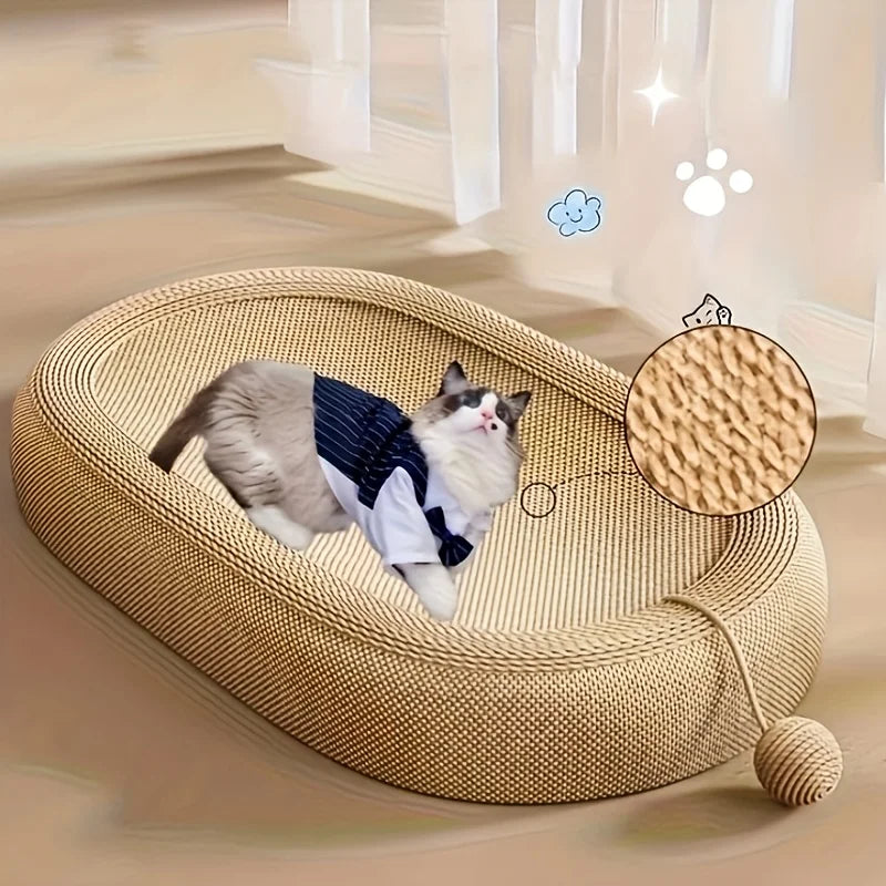 Cat Scratching Board Bed with Sisal & Toy Ball Set