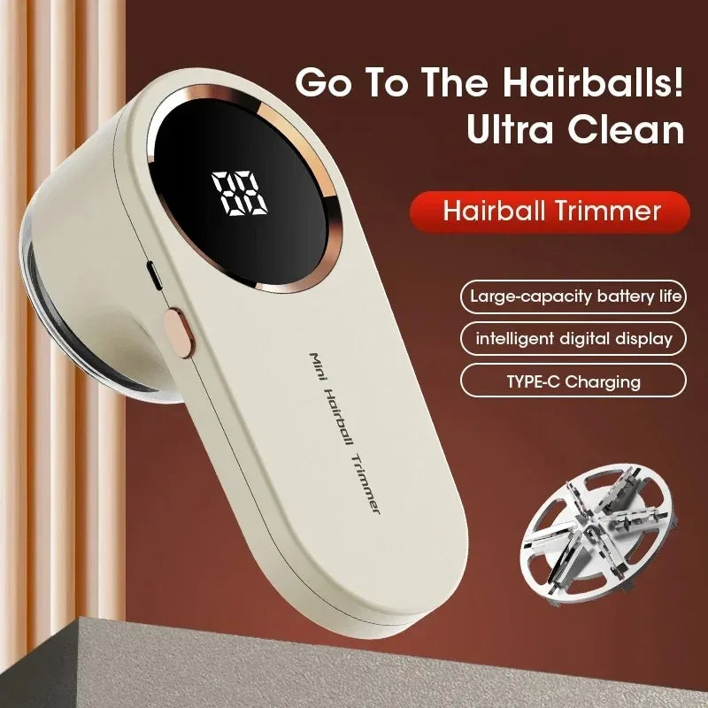 Electric Lint Remover & Fabric Shaver – LED Display, Rechargeable