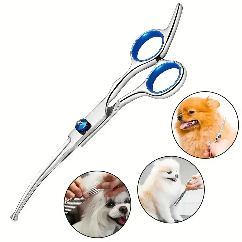 Dog being groomed with UrbanCoat safety scissors