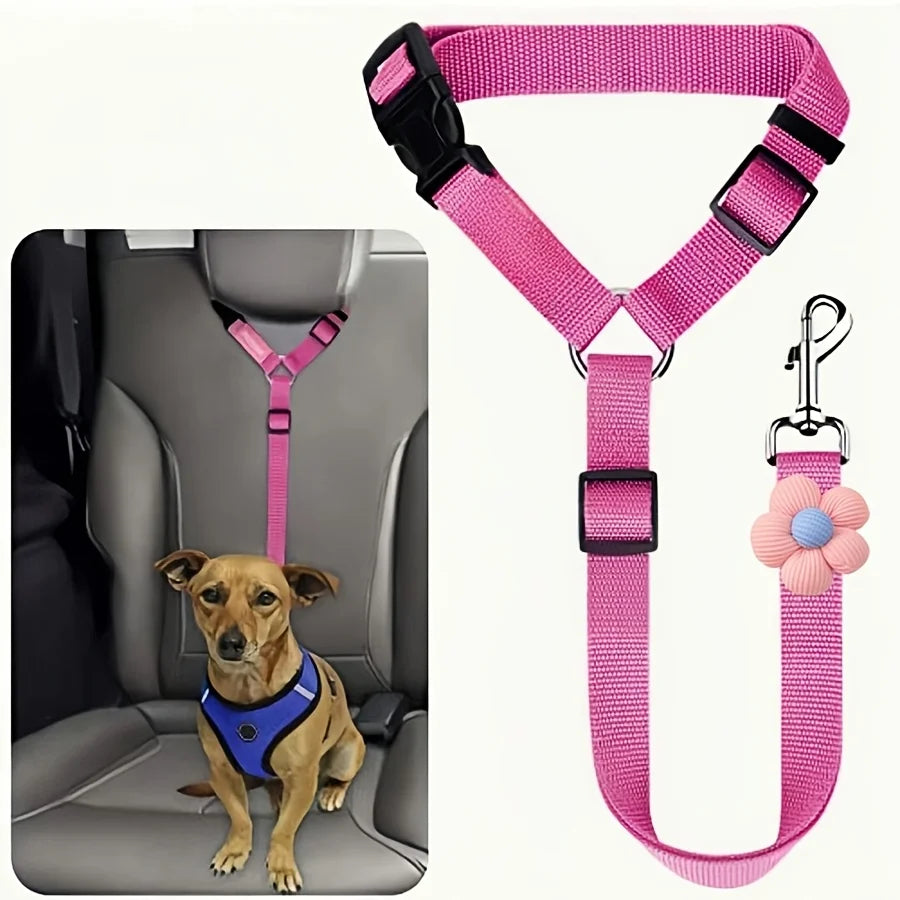 Dog car seat belt safety tether in red | UrbanCoat