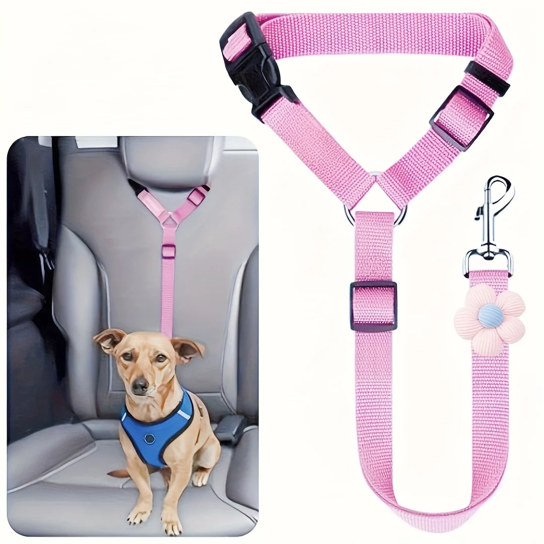 Dog car seat belt safety tether in red | UrbanCoat