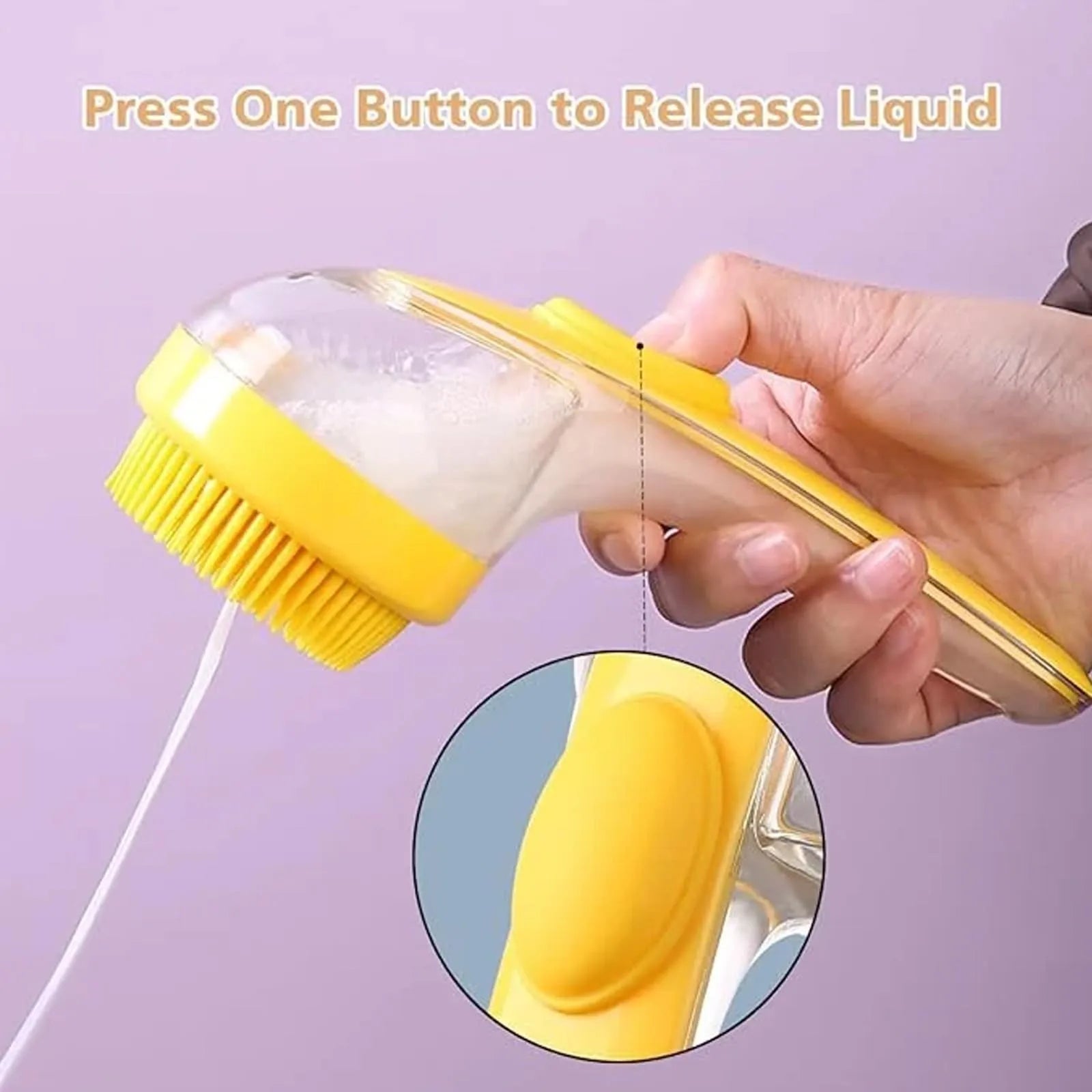 Pet Bath Brush with Shampoo Dispenser – Silicone Grooming Massage Brush