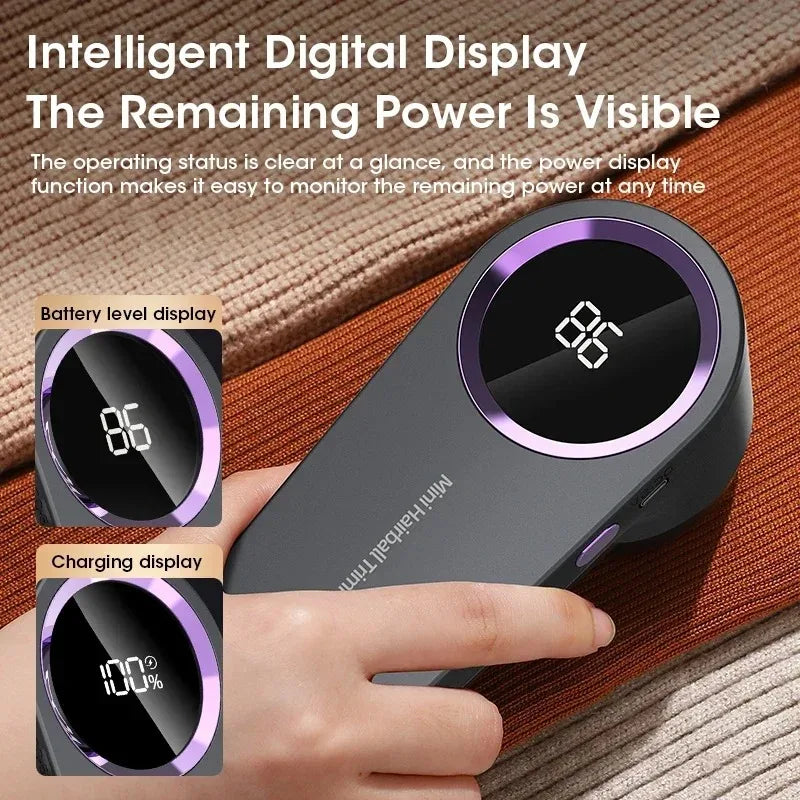 Electric Lint Remover & Fabric Shaver – LED Display, Rechargeable