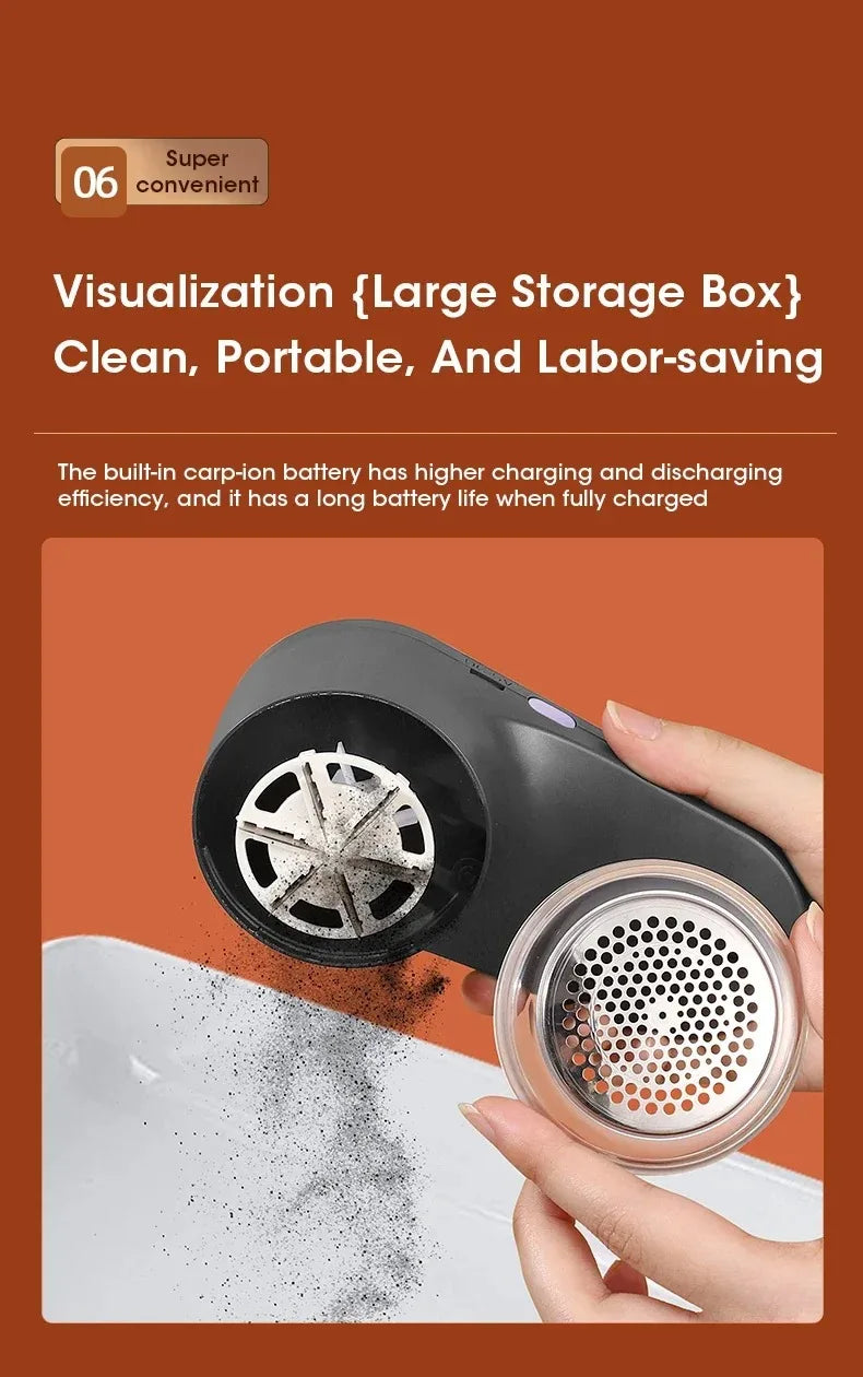 Electric Lint Remover & Fabric Shaver – LED Display, Rechargeable