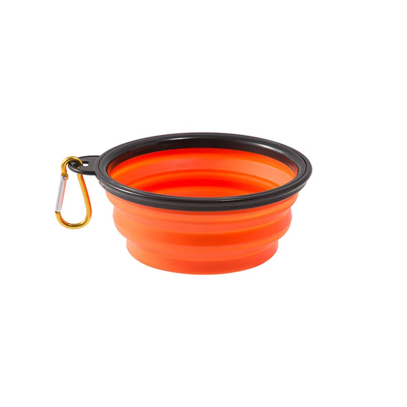 Collapsible Silicone Pet Travel Bowl – Portable with Carabiner Clip