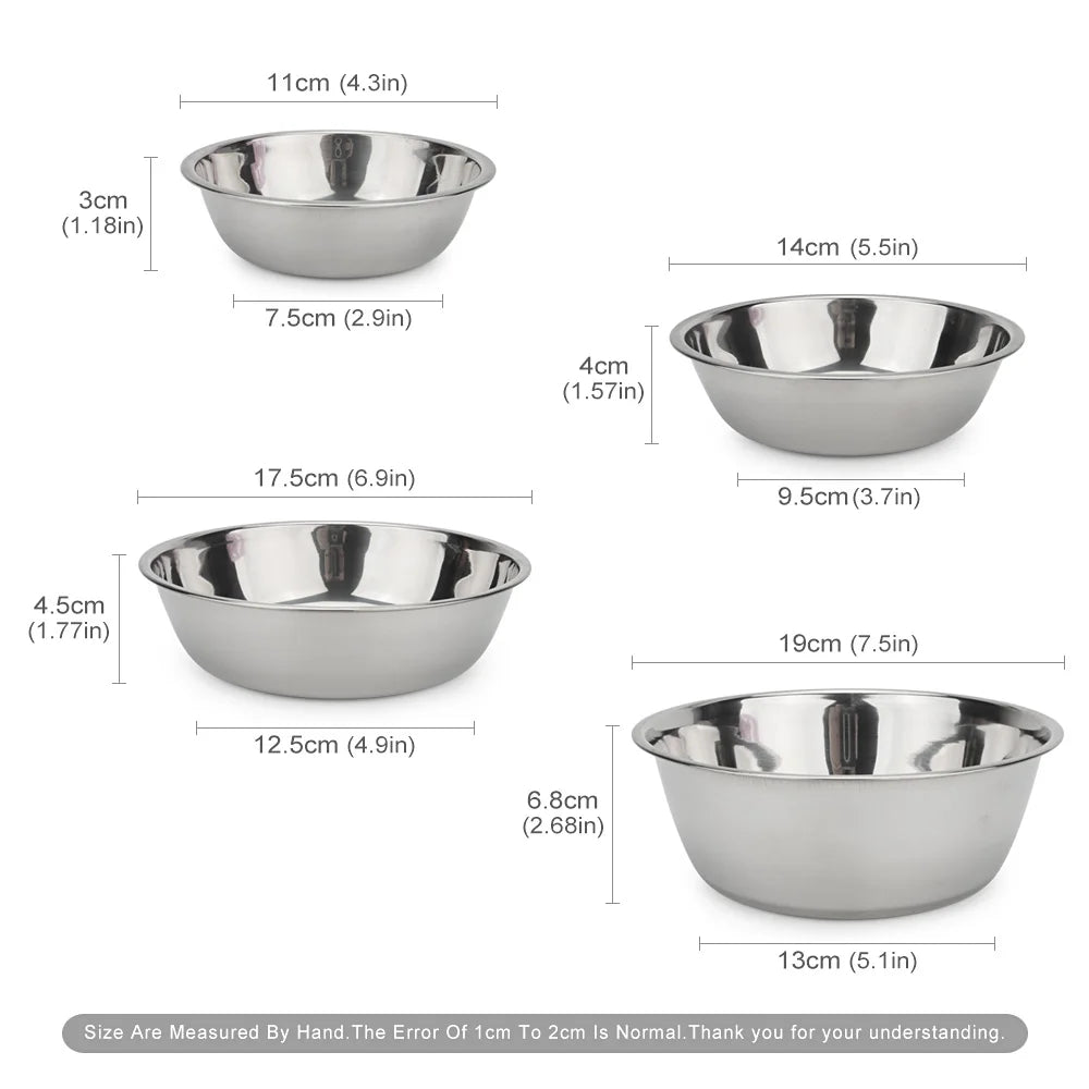 Stainless Steel Pet Bowl – Non-Slip Food & Water Feeder for Dogs & Cats