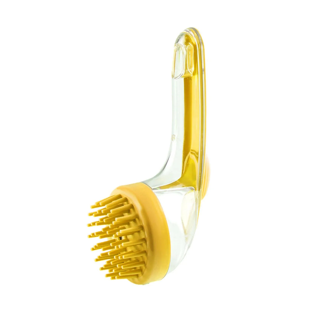 Pet Bath Brush with Shampoo Dispenser – Silicone Grooming Massage Brush