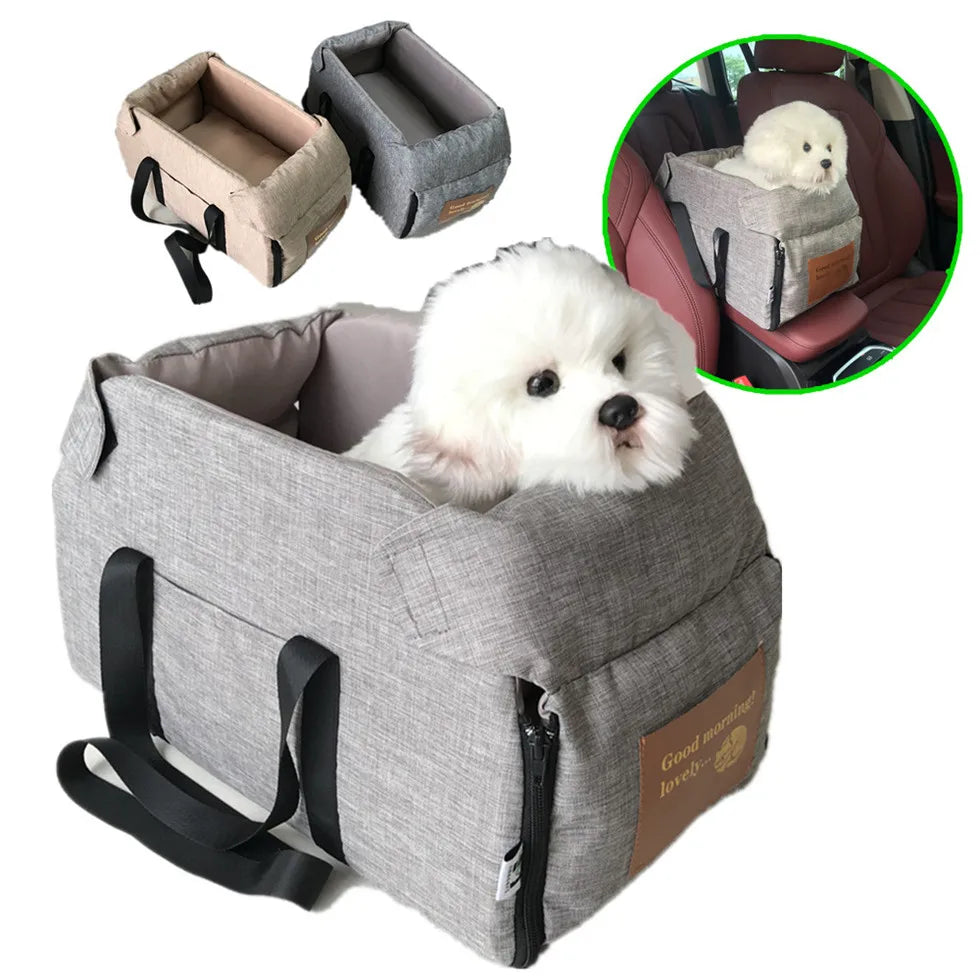 Luxury console booster dog car seat in grey | UrbanCoat