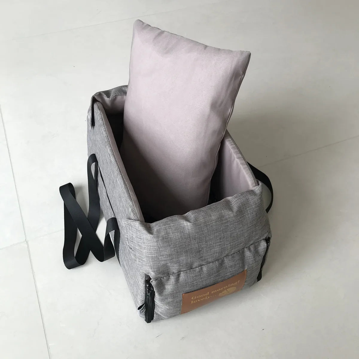 Dog car seat carrier with breathable mesh sides