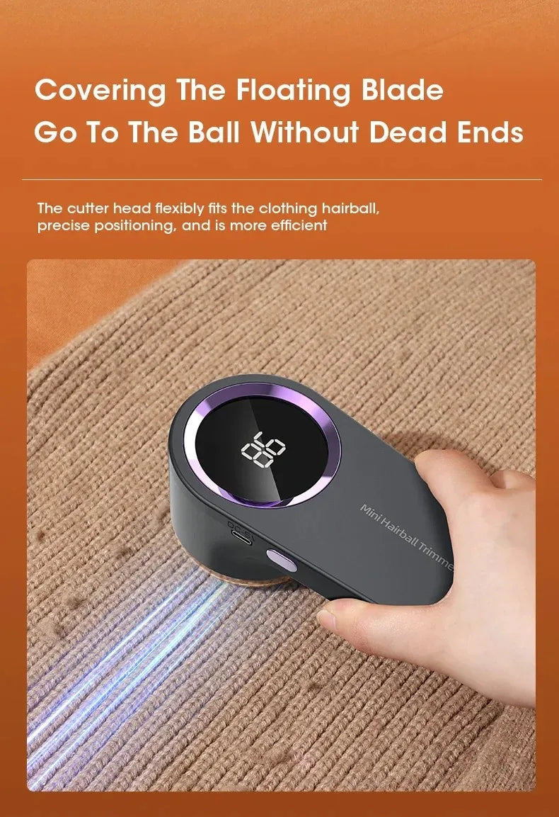 Electric Lint Remover & Fabric Shaver – LED Display, Rechargeable