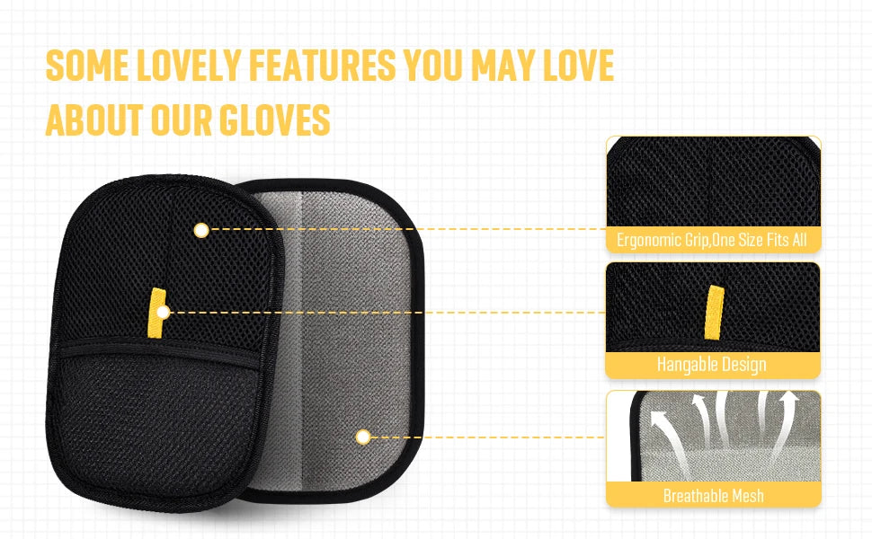 Pet Hair Removal Gloves — Double-Sided Reusable Grooming Tool