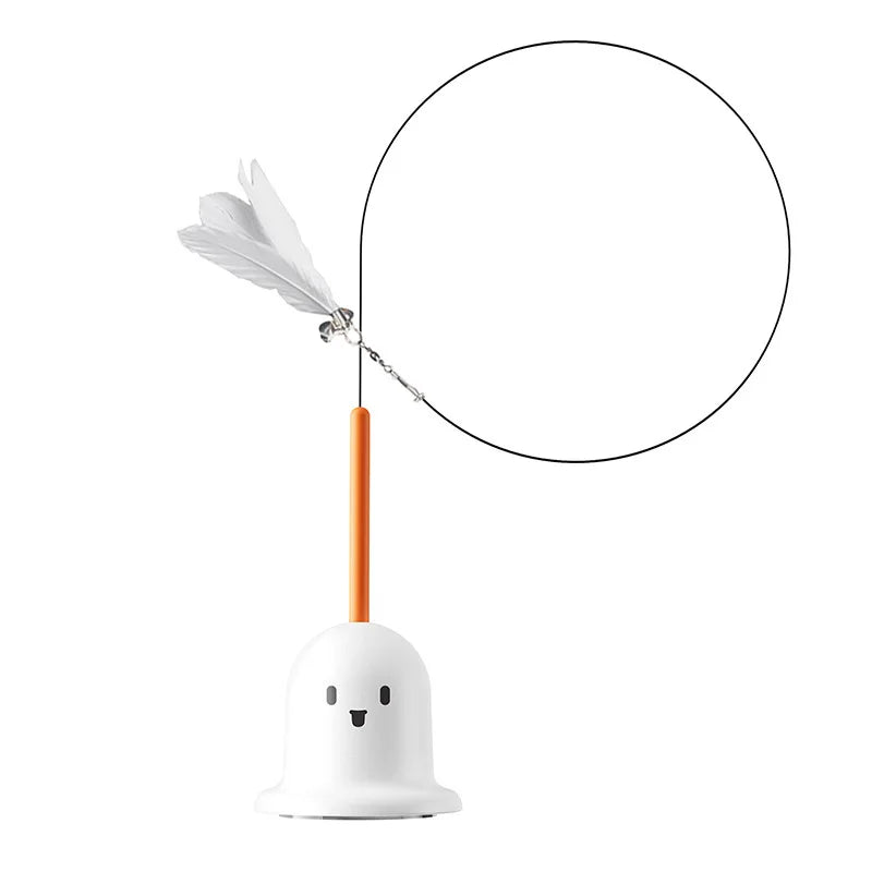 New Cat Funny Cat Stick Steel Wire Long Pole Feather Cute Cat Toy Kitten Fishing Rotating Self-Pleasure Relief Pet Toy